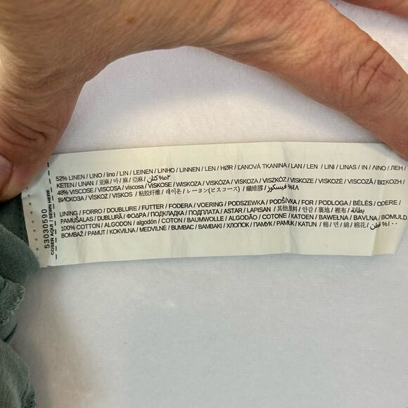 MNG Basics Mango Nordstrom Macy's Linen Blend Blue White Dot Button Skirt XS - Picture 4 of 8